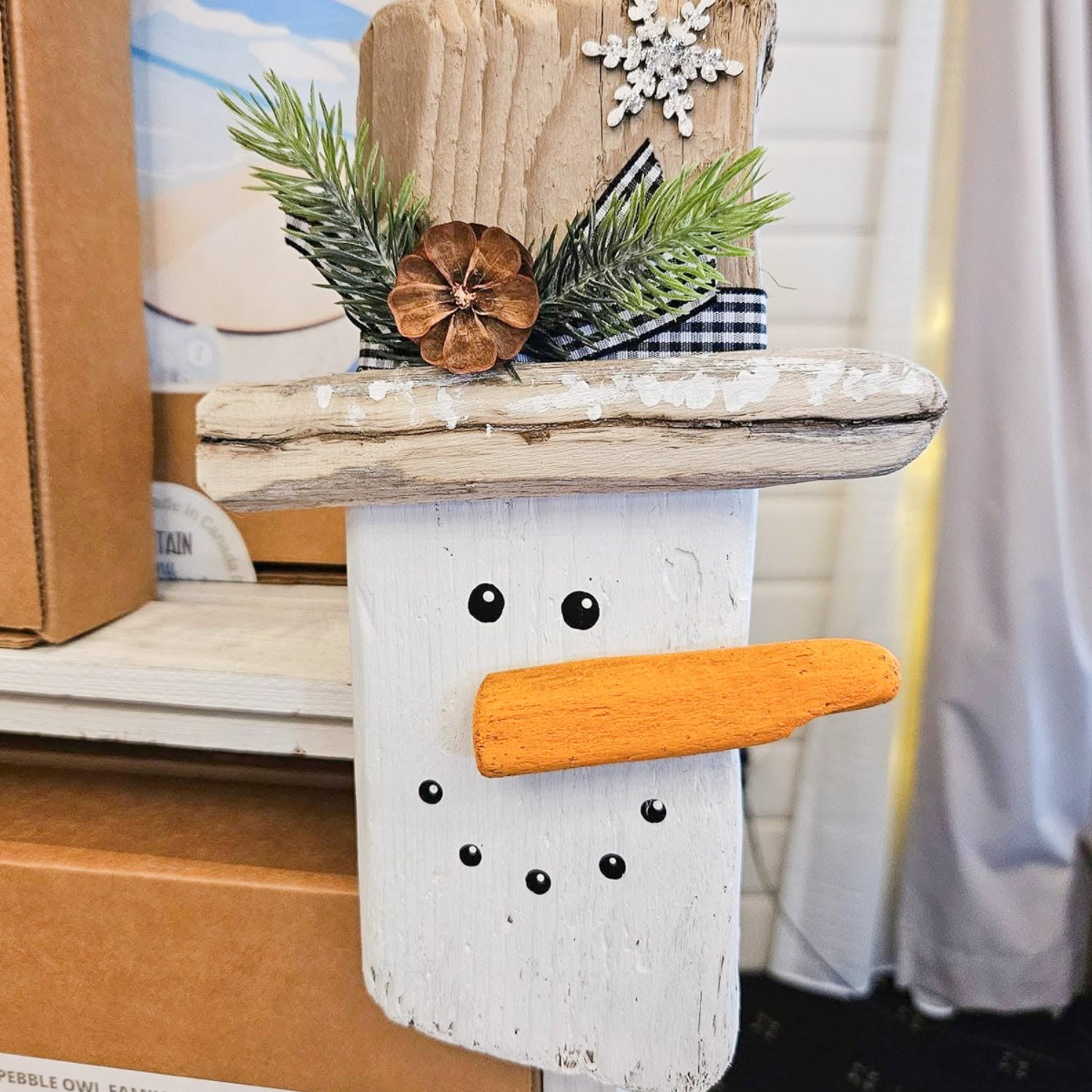 Scrap Wood Snowman Craft