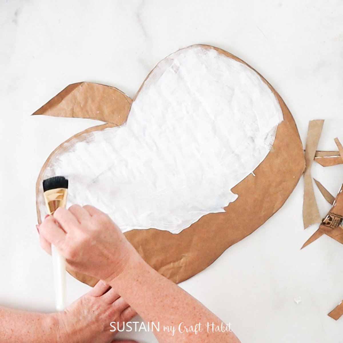 Painting packaging white.