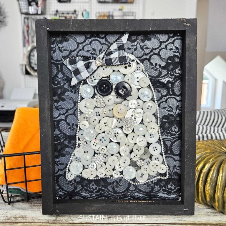 Halloween Button Art Ghost Craft