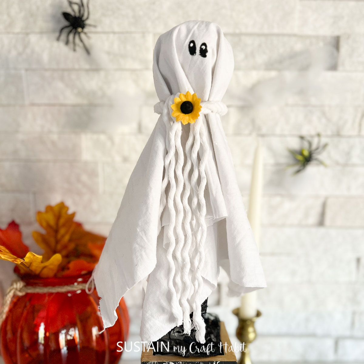 Easy Scrap Fabric Ghost Decor