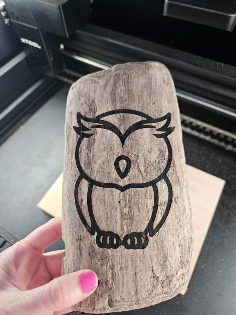 Laser Engraving on Driftwood with xTool