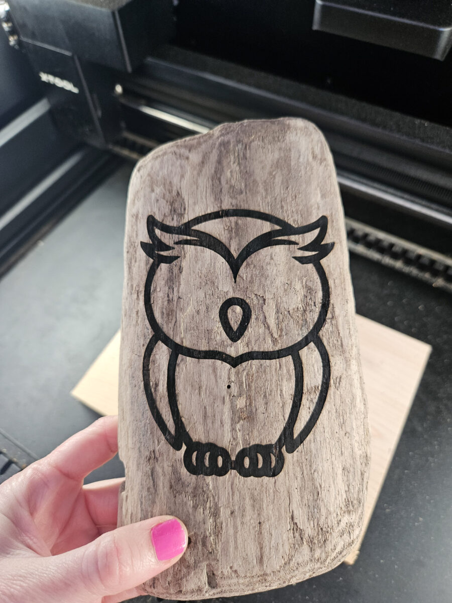 Laser Engraving on Driftwood with xTool
