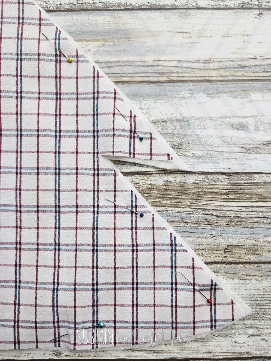 Pinned layers of fabric.