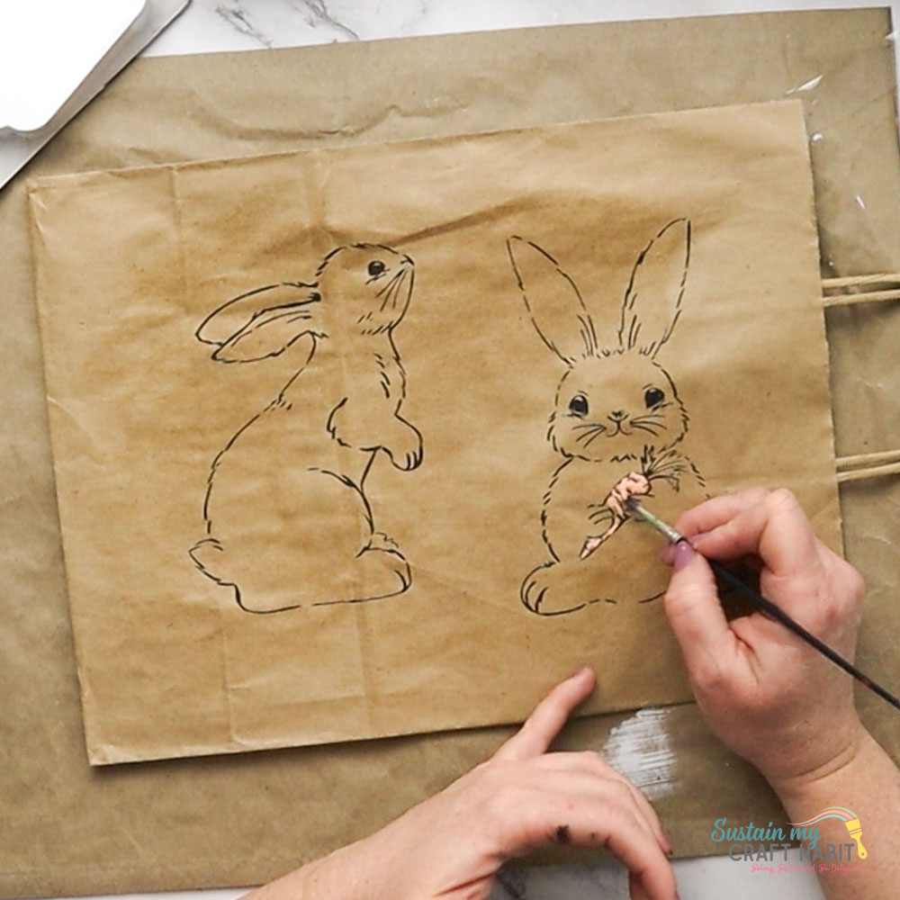 Painting bunny stamp.