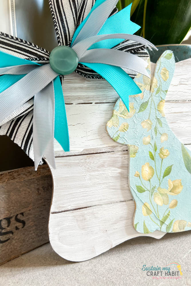 Easy Farmhouse Dollar Tree Bunny Sign