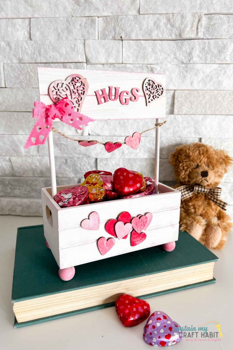 Dollar Tree materials made into a valentine's day mini kissing booth.