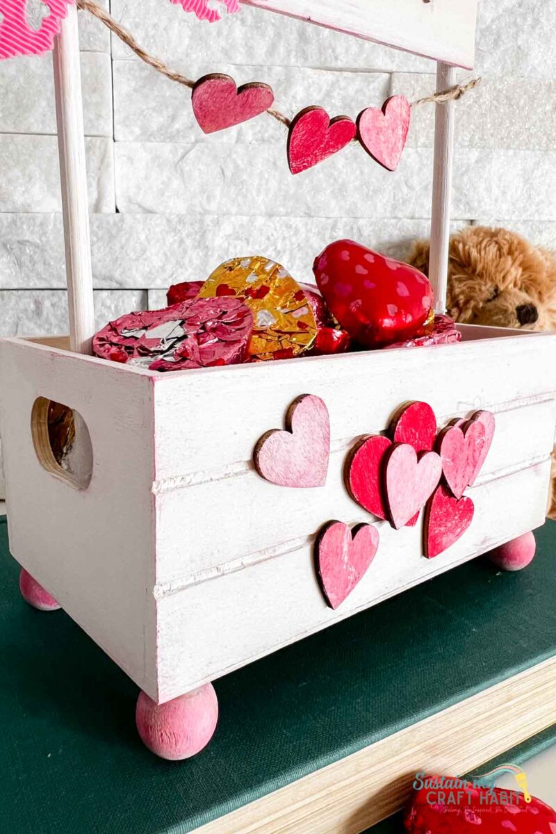 Close up of painted hearts.