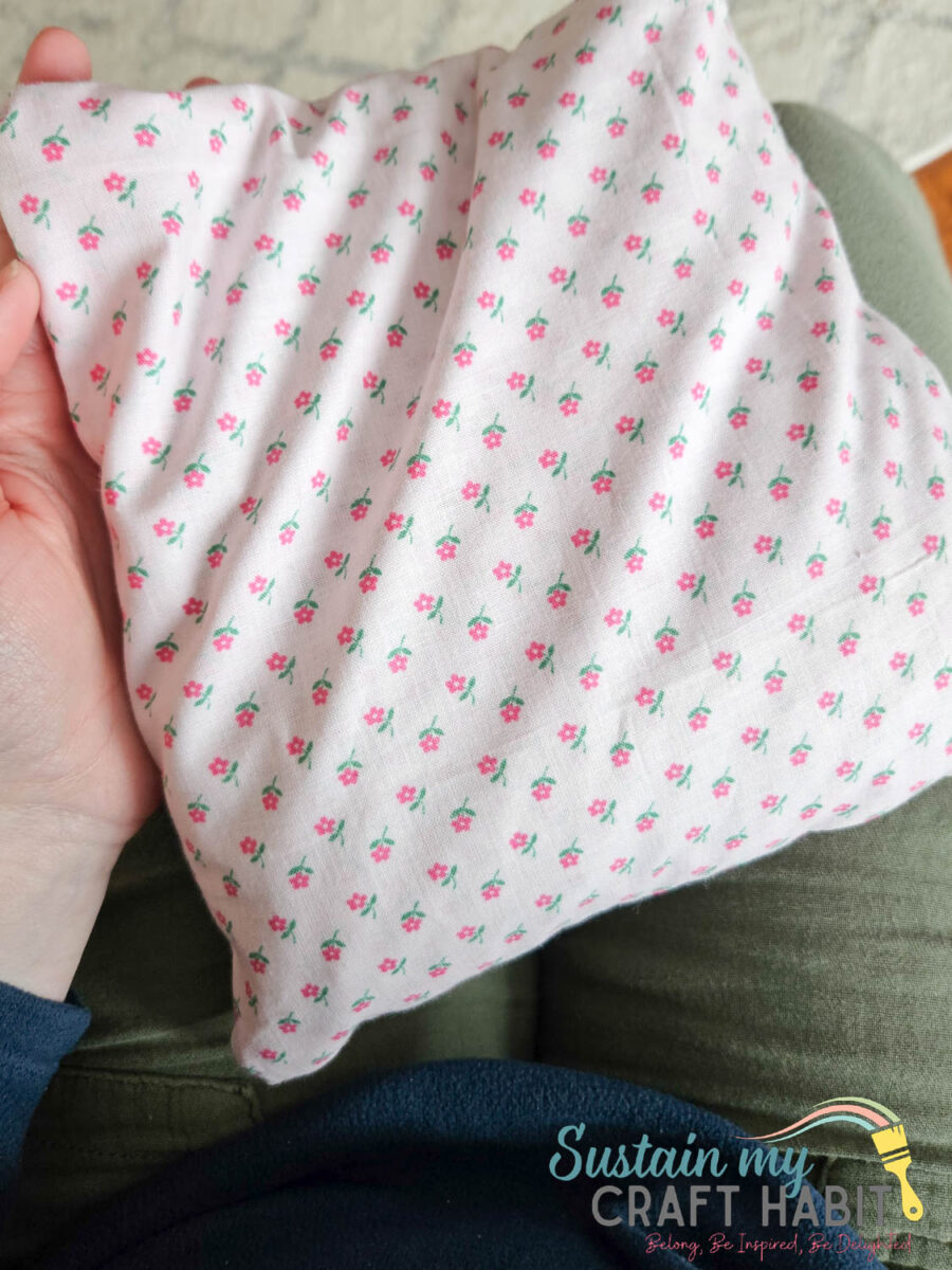 Heat bag on a lap.
