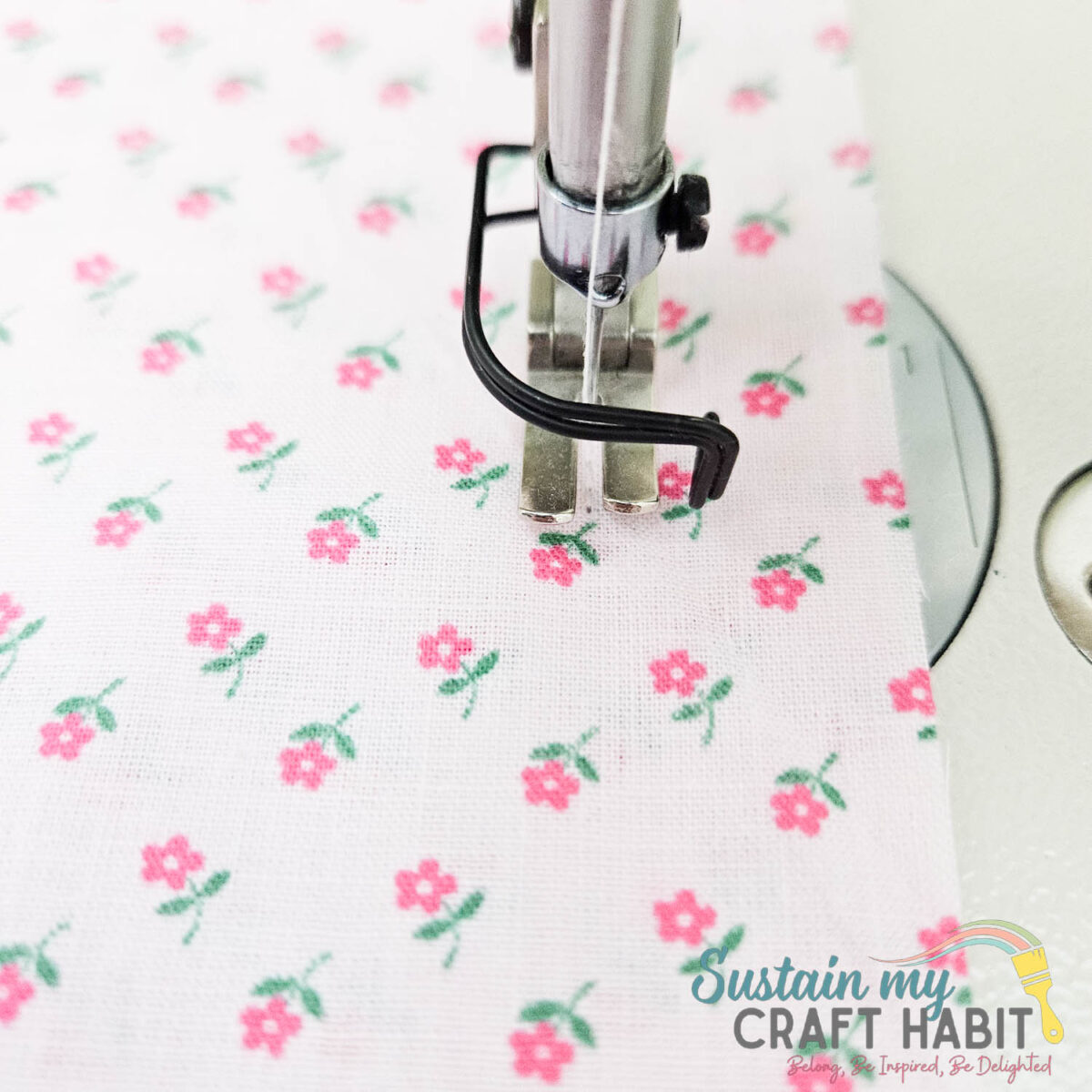Sewing 2 pieces of fabric together.