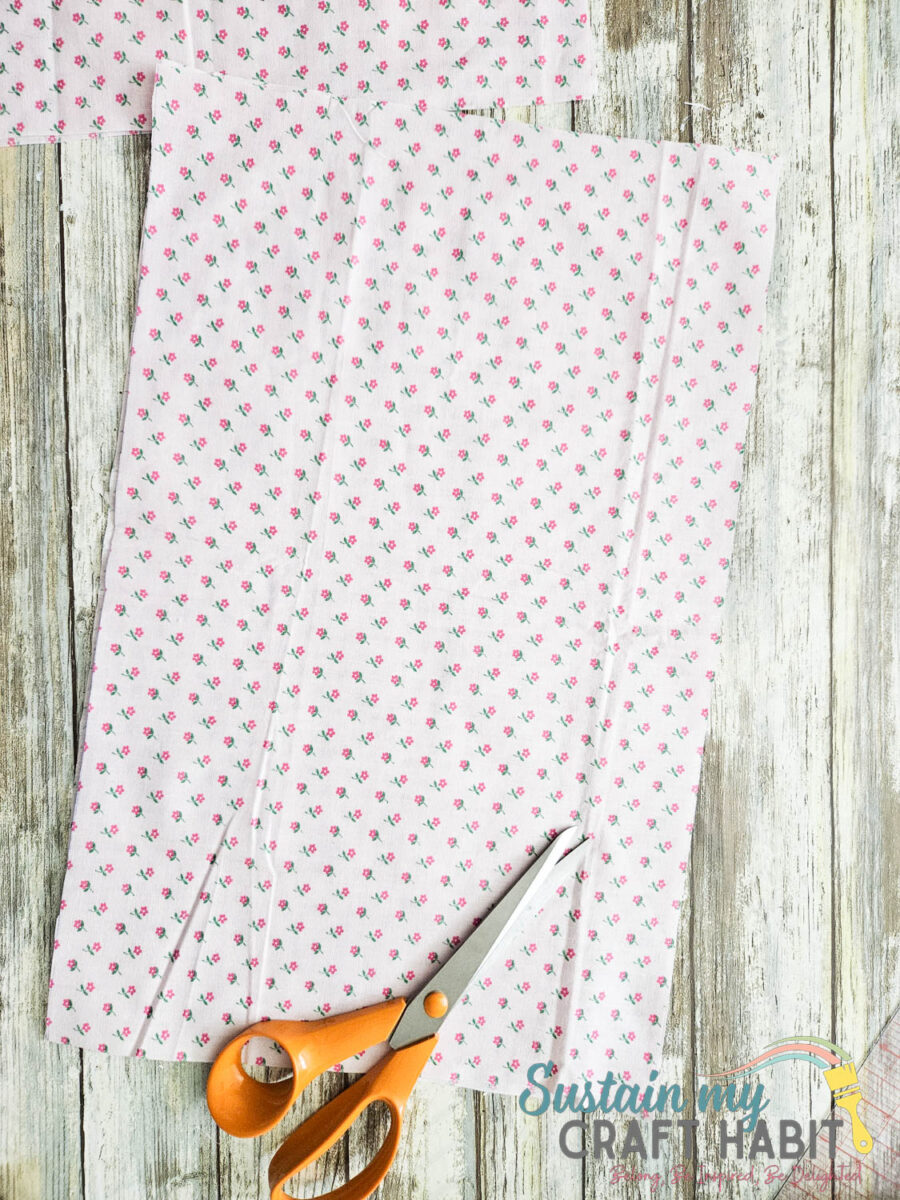 Fabric and scissors.
