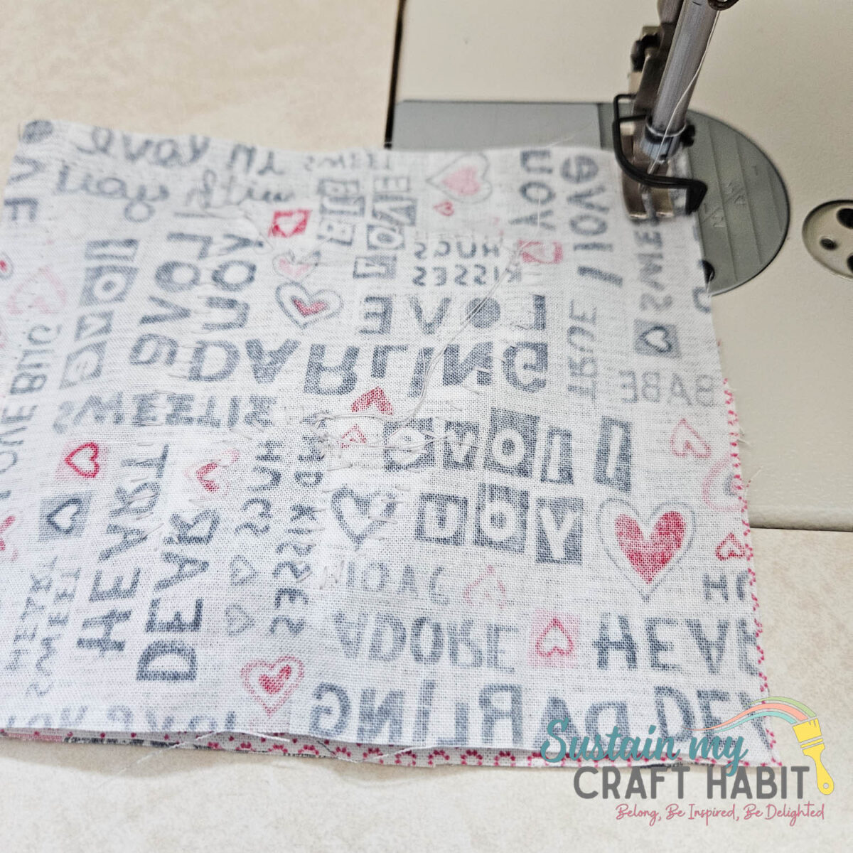 Sewing 2 pieces of fabric together. 
