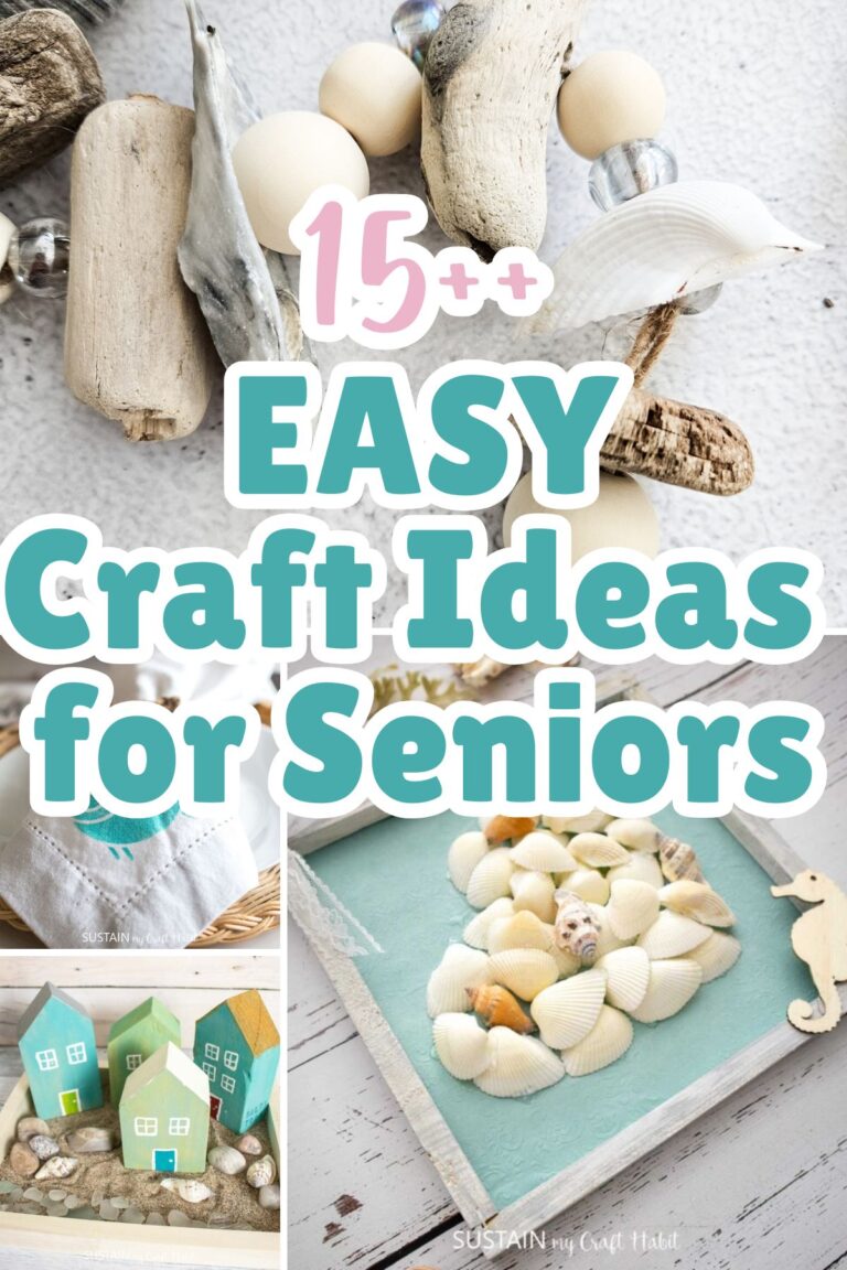 callage of craft ideas for seniors with text overlay