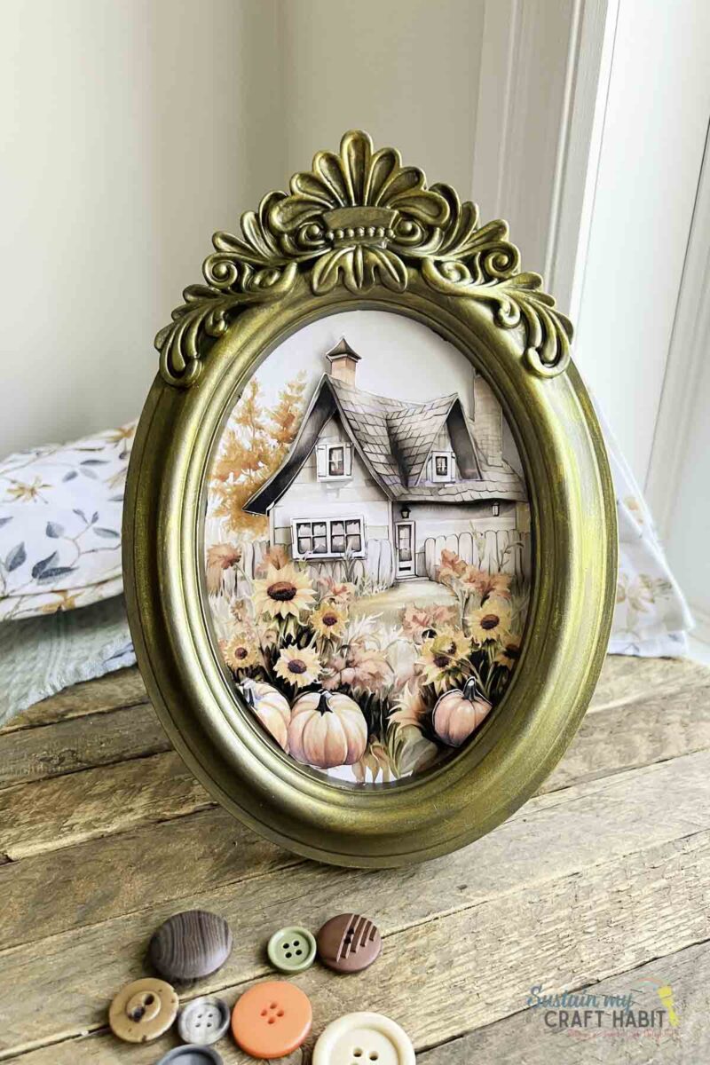 DIY Cottagecore Fall Art: Easy Dollar Tree Frame Hack