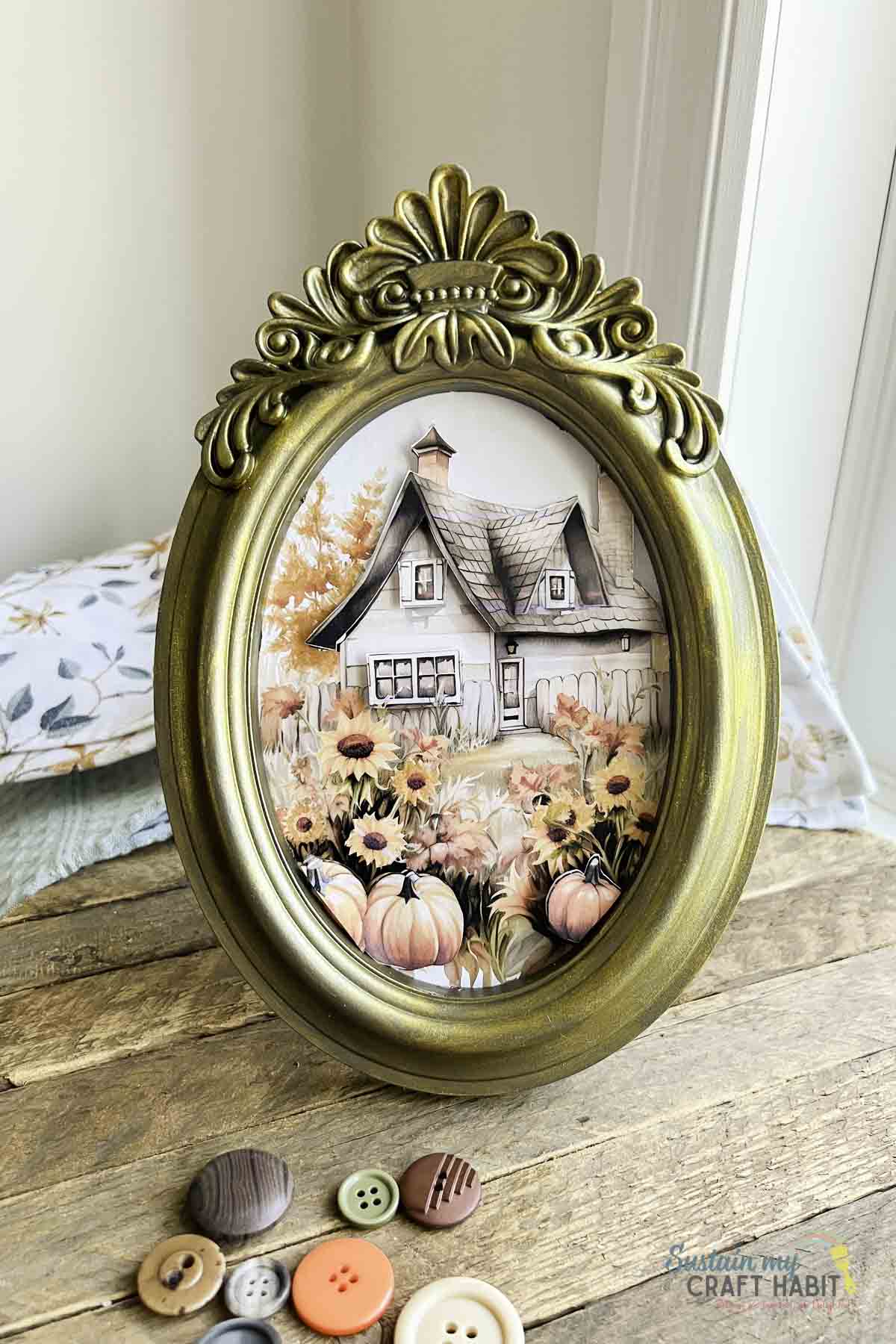 DIY Cottagecore Fall Art: Easy Dollar Tree Frame Hack