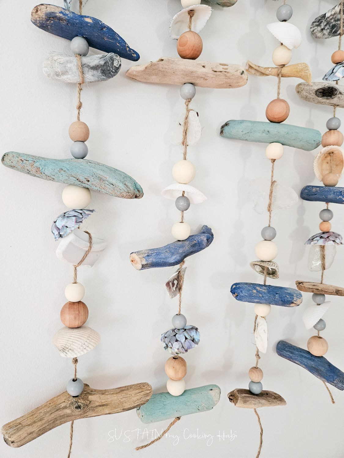 Close up of a silent coastal wind chime.