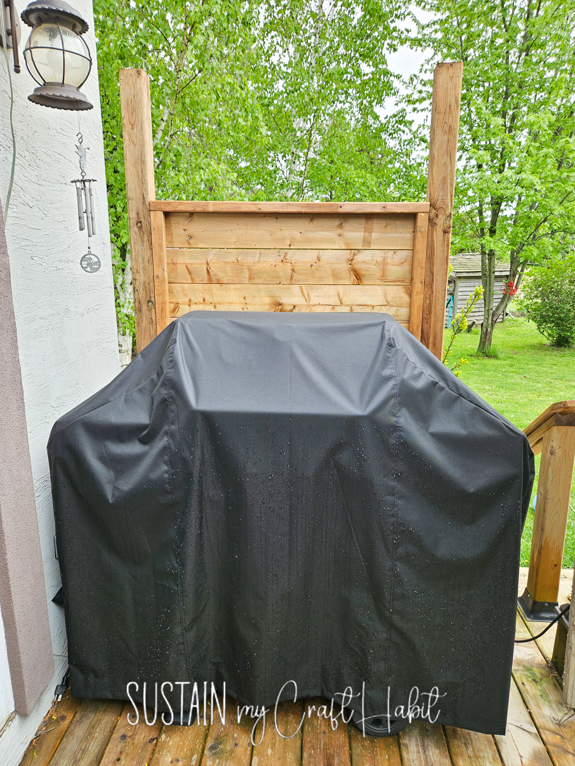 Temporary outdoor privacy wall.